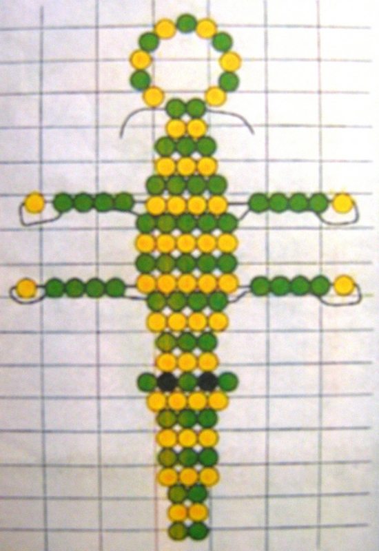 схема плетения брелка в виде крокодила