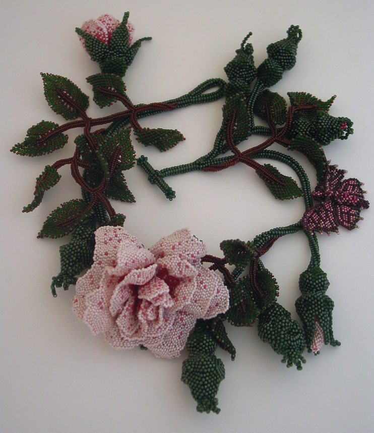 Кустовая роза из бисера от Huib Petersen