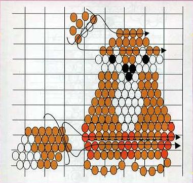 Схема плетения плоской фигурки лисы