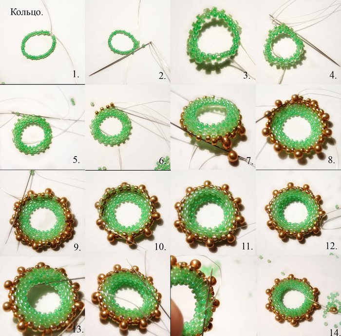 схема плетения круга из бисера