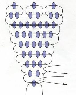 Схема плетения лепестка василька из бисера