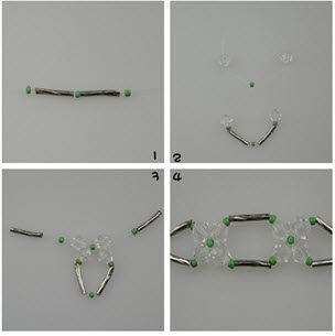 Схема плетения нежного браслета из бисера