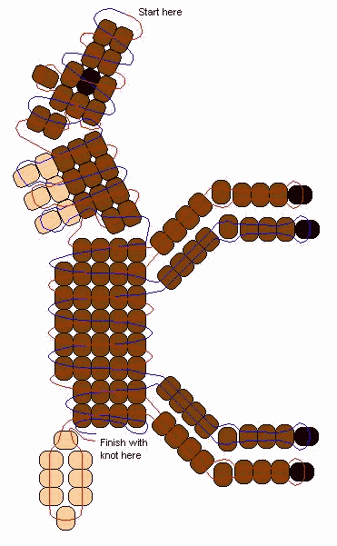Схема брелка-лошадки из бисера