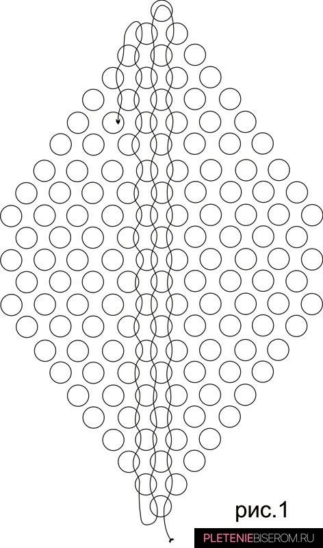 Схема плетения подснежника из бисера