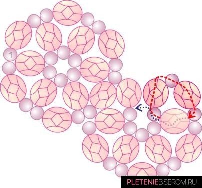 Схема плетения сердца из бисера-11