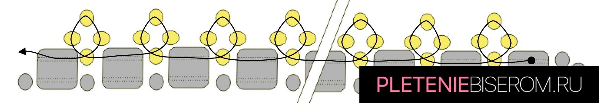 Схема плетения изящного браслета из бисера 2