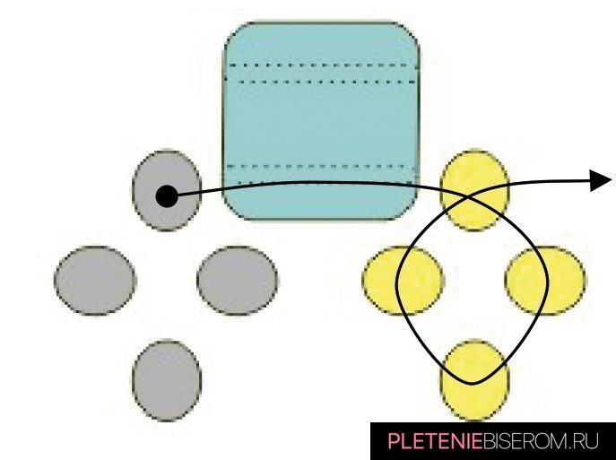 Стильные серьги из бисера: схема плетения 2