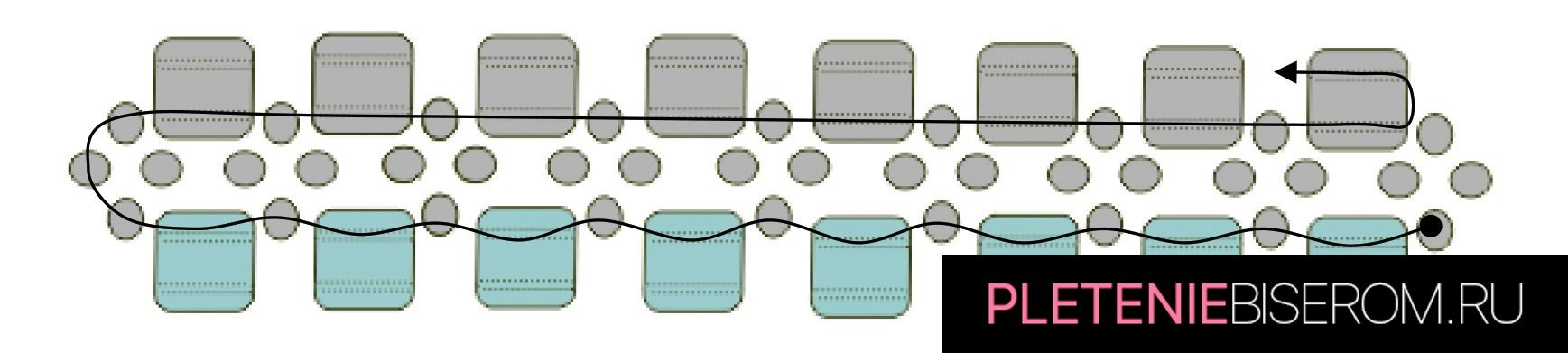 Стильные серьги из бисера: схема плетения 5
