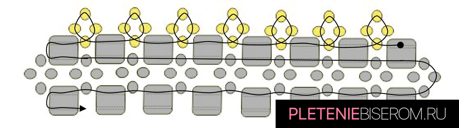 Стильные серьги из бисера: схема плетения 6