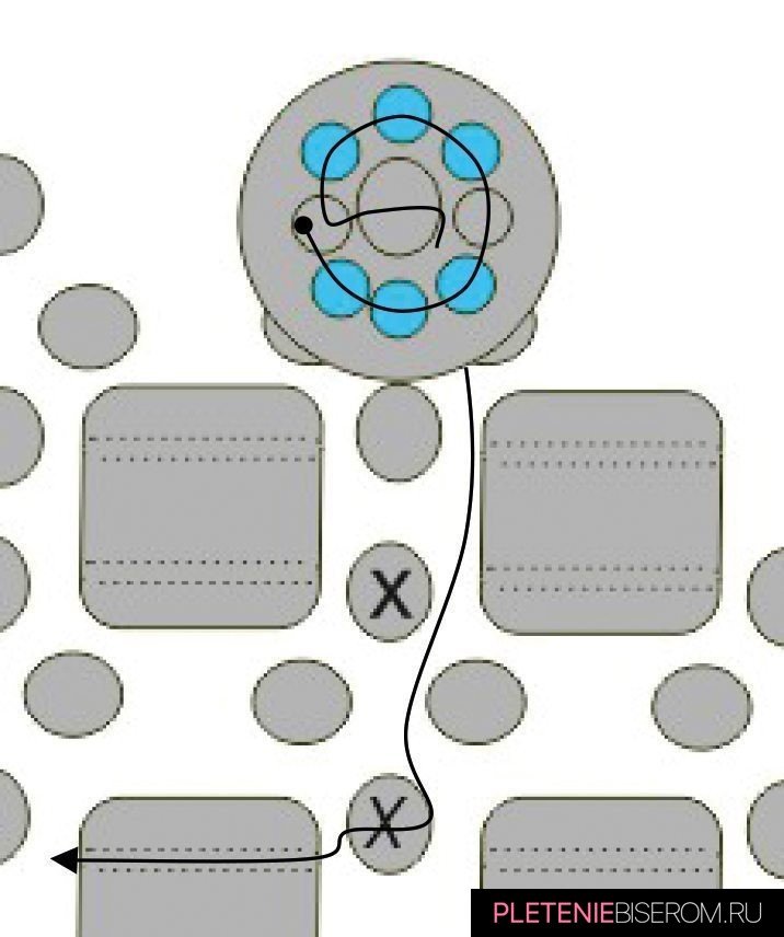 Стильные серьги из бисера: схема плетения 10