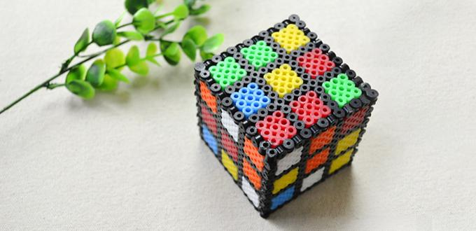Кубик рубика из бусин Перлер своими руками