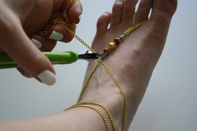 Слейв браслет из бисера для ног-отрежьте конец цепочки