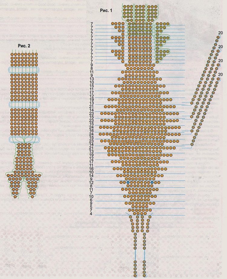 Объемный скорпион из бисера схема плетения