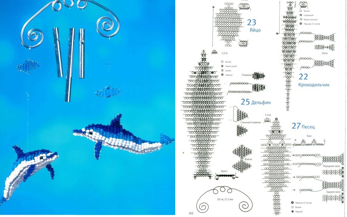 Схема из бисера дельфинчик