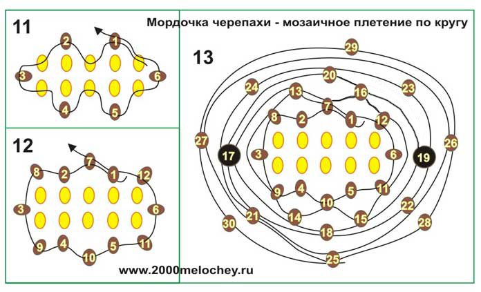 Схема плетения из бисера черепаха схема