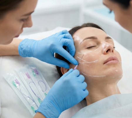 нитевой лифтинг лица процедура подтяжки нитями